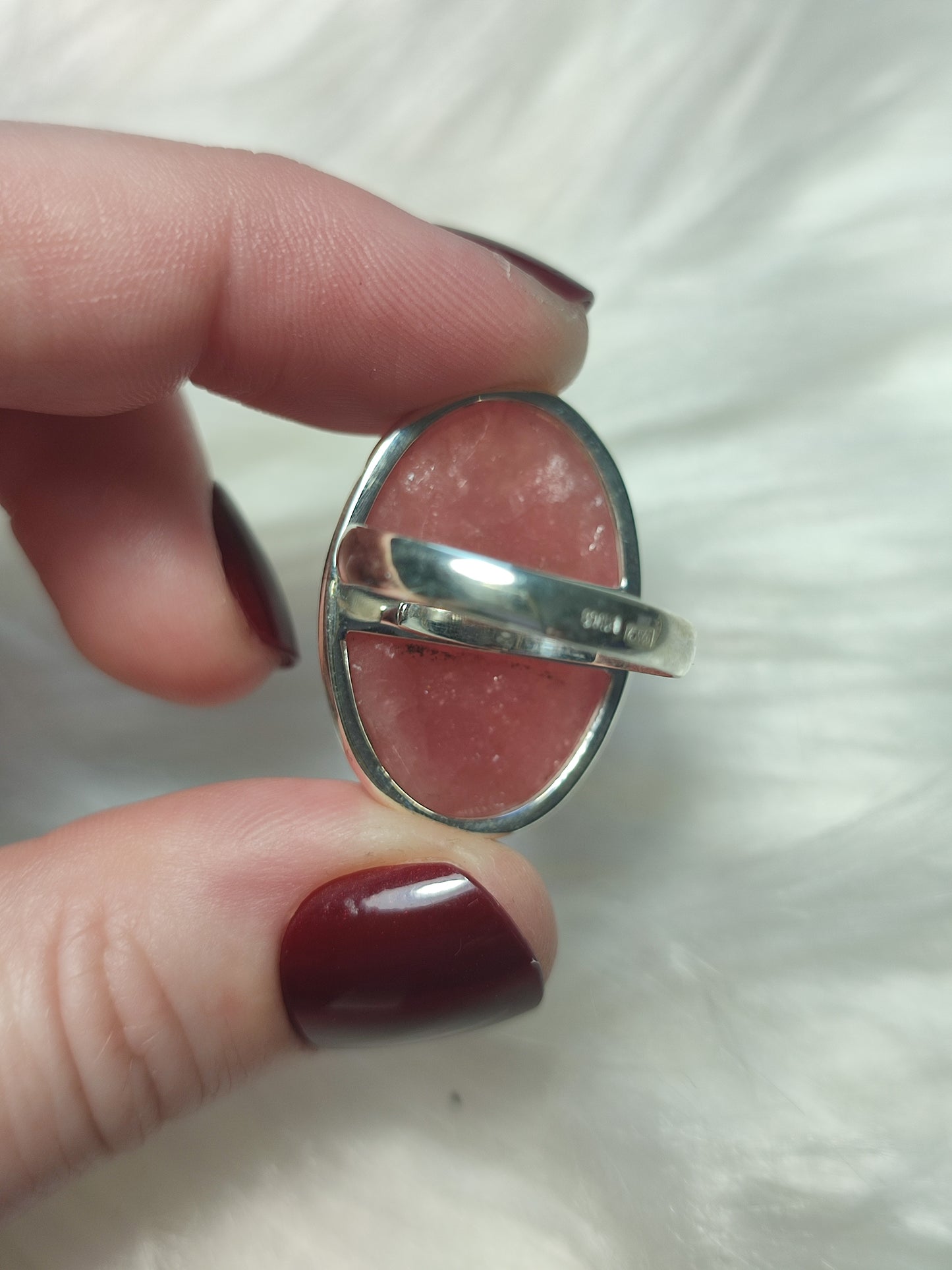 Anillo plata 925 con rodocrosita extra - ajustable n° 54