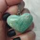 Collar en acero con corazón amazonita - N°213