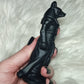 Dios egipcio Anubis tallado en obsidiada negra