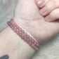 Pulsera elástica esferas de cuarzo rosa lavanda 5 mm