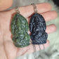 Collar acero con Ganesha - Obsidiana o jade