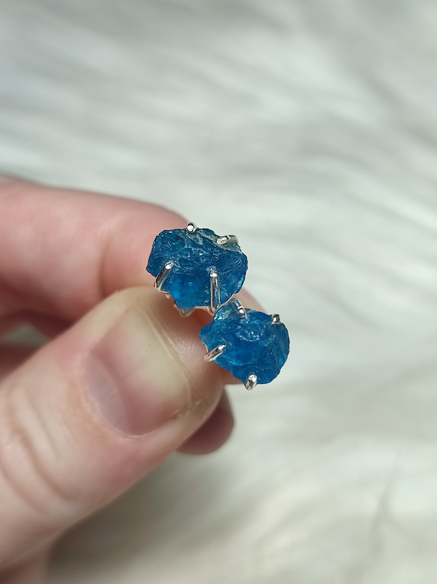 Pendientes plata 925 con mineral en bruto
