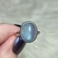 Anillo plata 925 con aguamarina alta calidad - ajustable n° 34