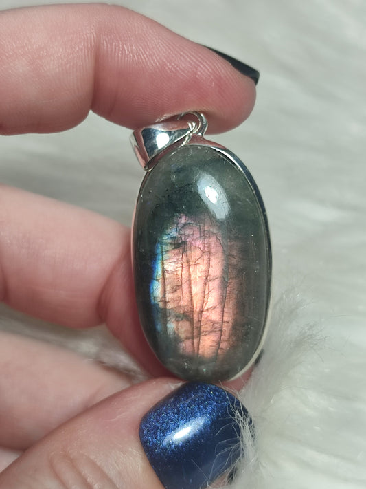 Colgante plata 925 con labradorita lila n° 75