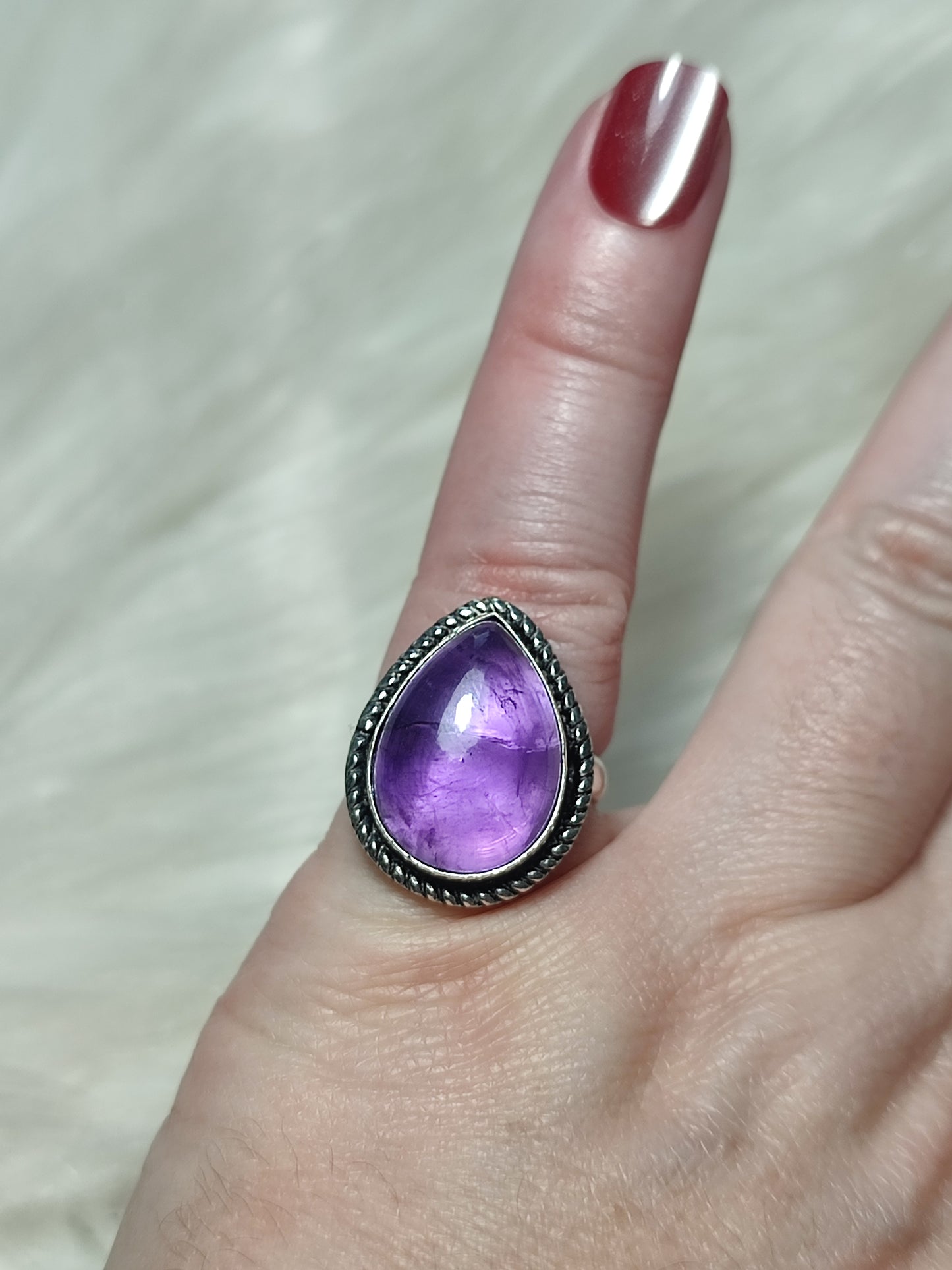 Anillo baño de plata con amatista ref.18