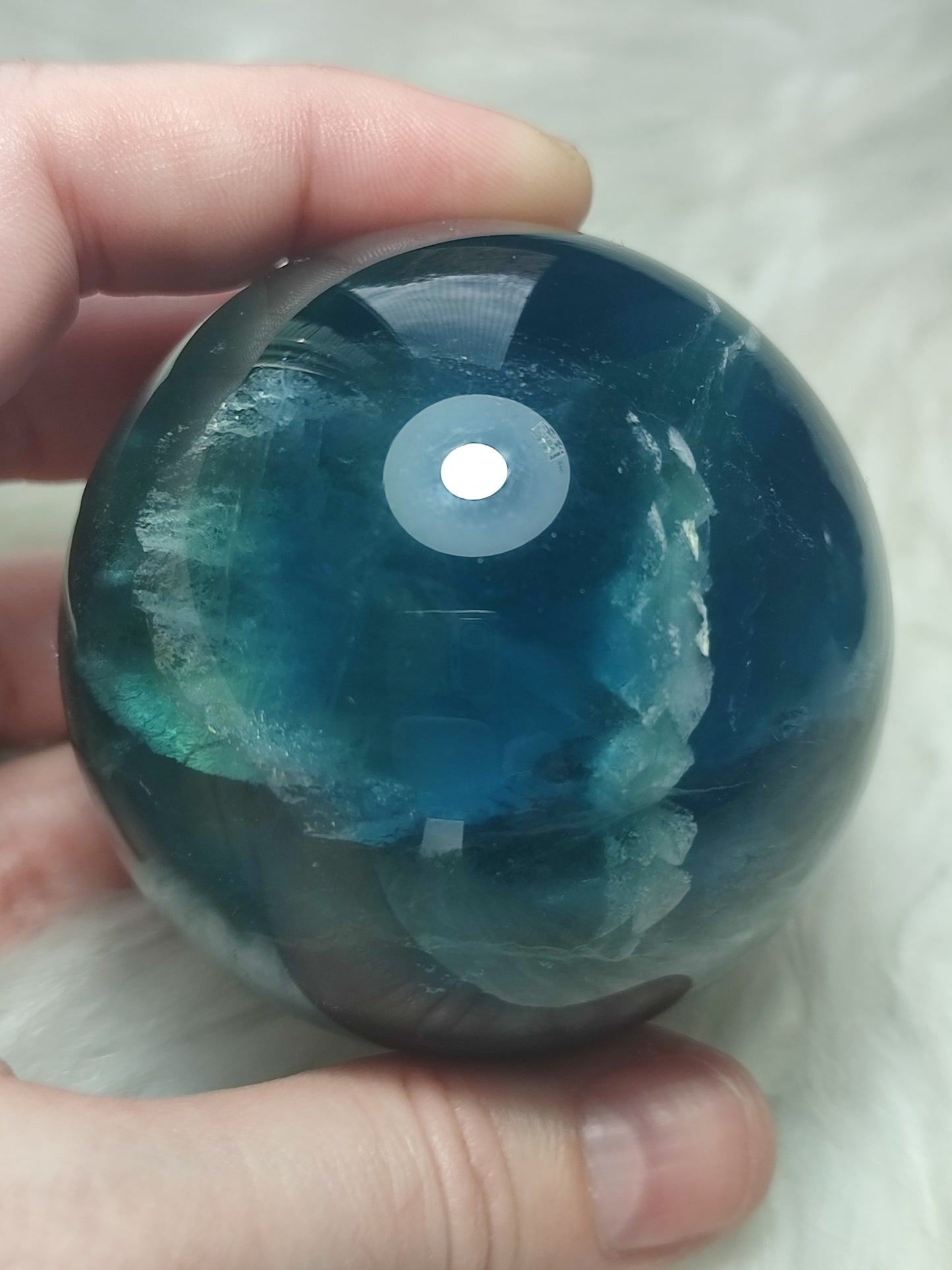 Esfera fluorita Azul alta calidad 415 gramos
