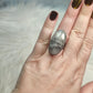 Anillo baño de plata con cuarzo y turmalina negra