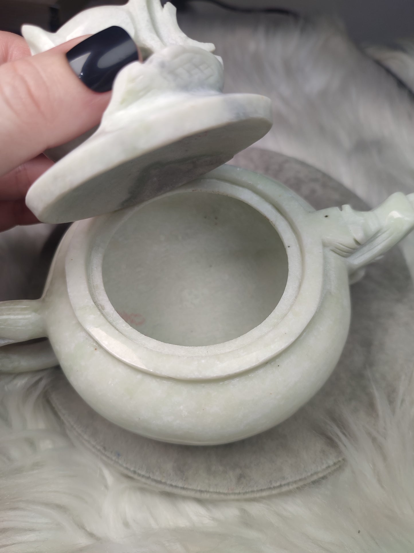 Tetera en jade coliflor - Artesanal