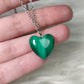 Colgante corazon en acero con malaquita n°73
