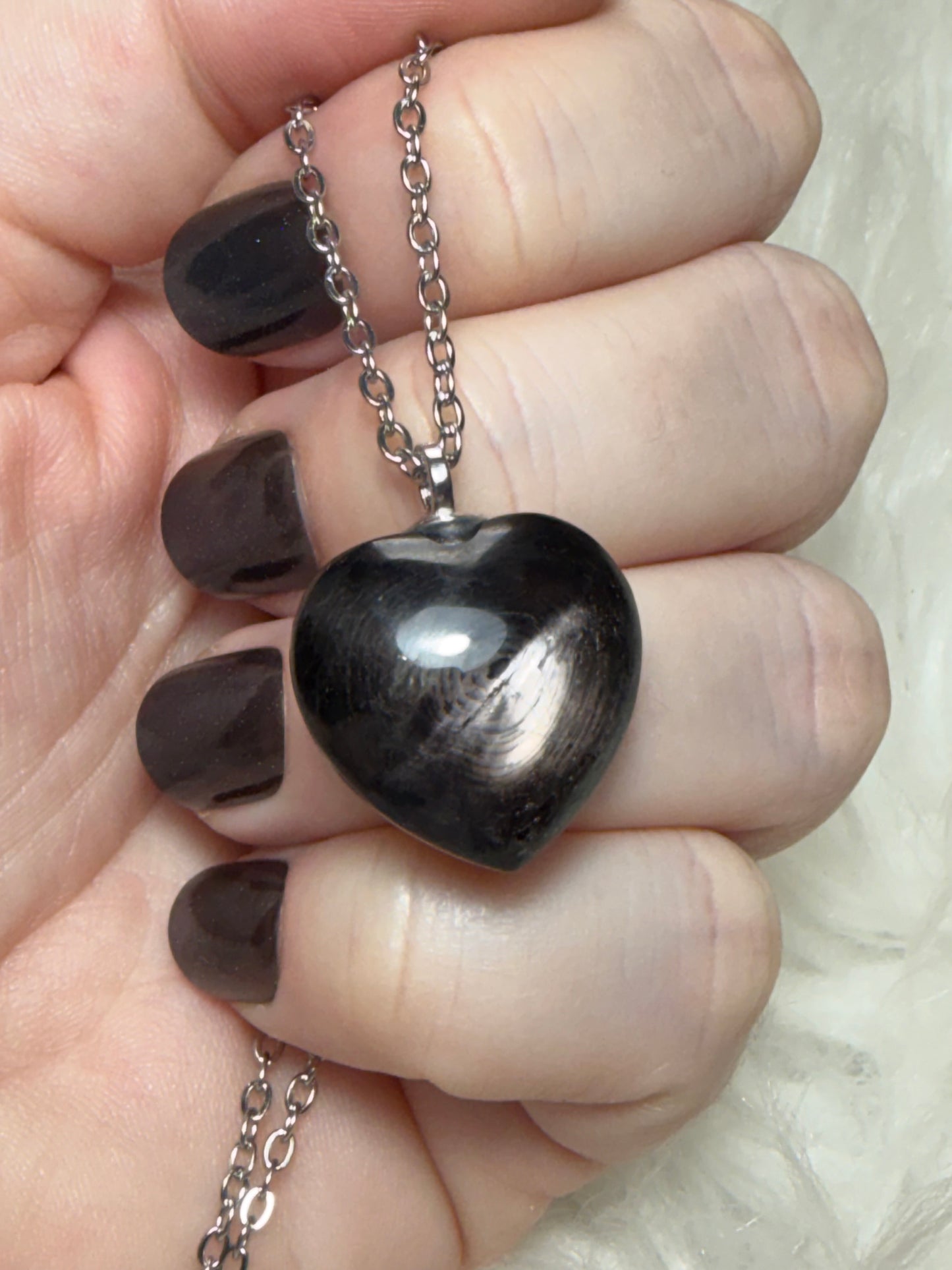 Colgante plata 925 hiperstena - corazón 373