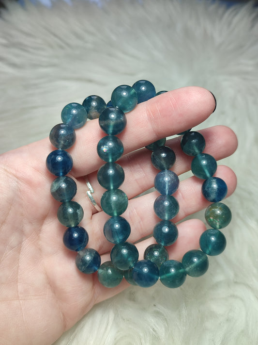 Pulsera elástica esferas de flúorita 10 mm