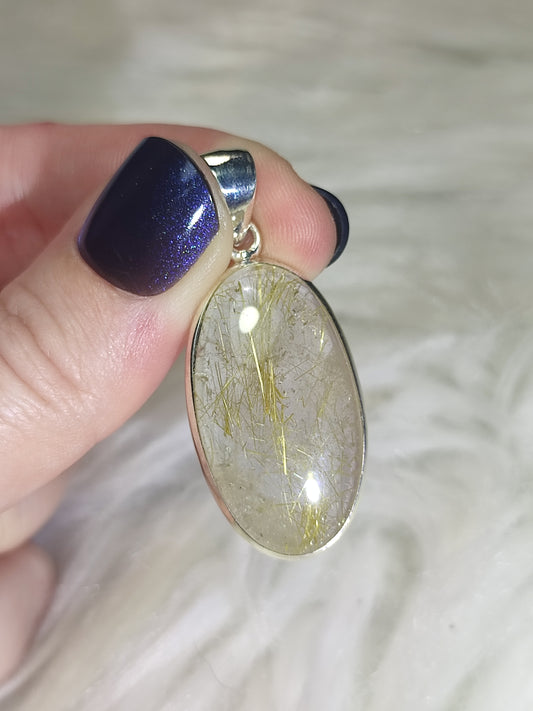 Colgante plata 925 con cuarzo rutilo n° 65