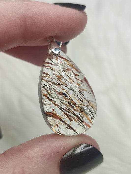 Colgante plata de ley 925 con rutilo cobre - número 18