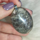Colgante acero con piedra luna negra n°A1
