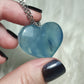 Collar fluorita azul - corazón 32