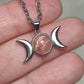 Colgante plata 925 Triple luna de rodocrosita