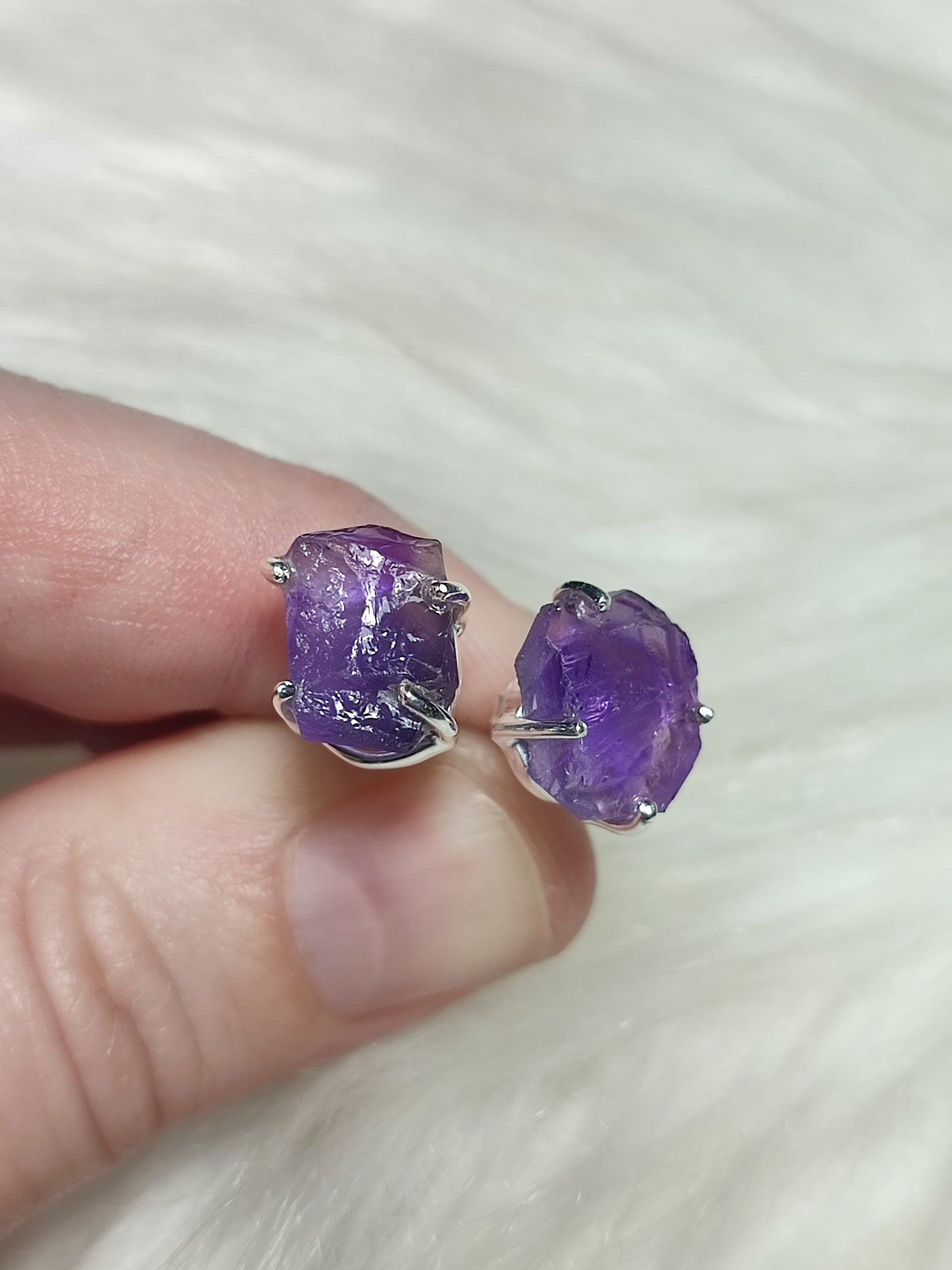Pendientes plata 925 con mineral en bruto
