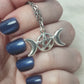 Colgante plata 925 - Triple luna con pentagrama