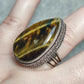 Anillo baño de plata con ojo tigre  mix n°7