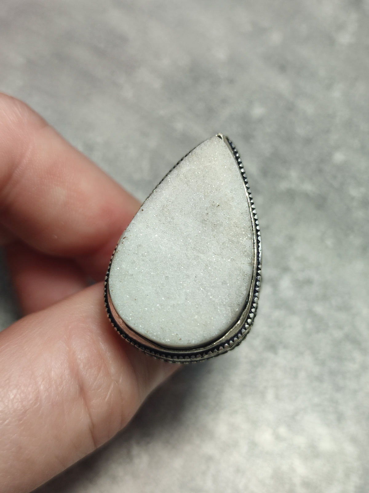 Anillo baño de plata con cuarzo cristalizado n°5