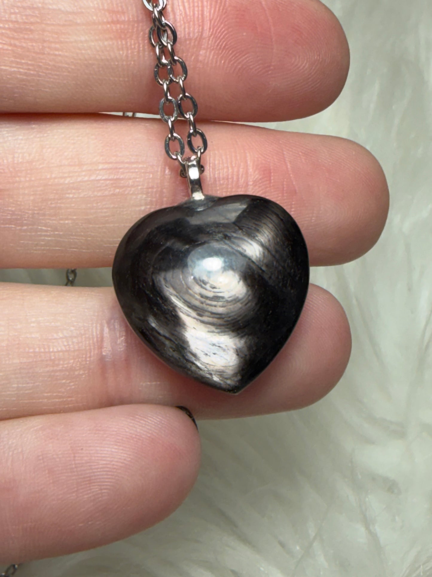 Colgante plata 925 hiperstena - corazón 373