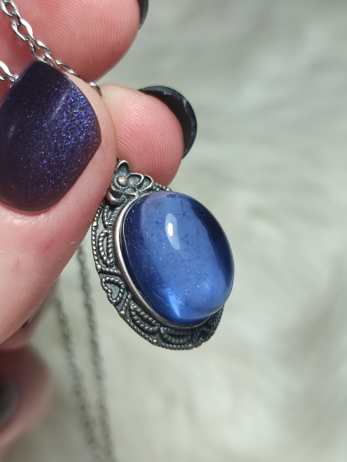 Colgante plata 925 con flúorita azul extra