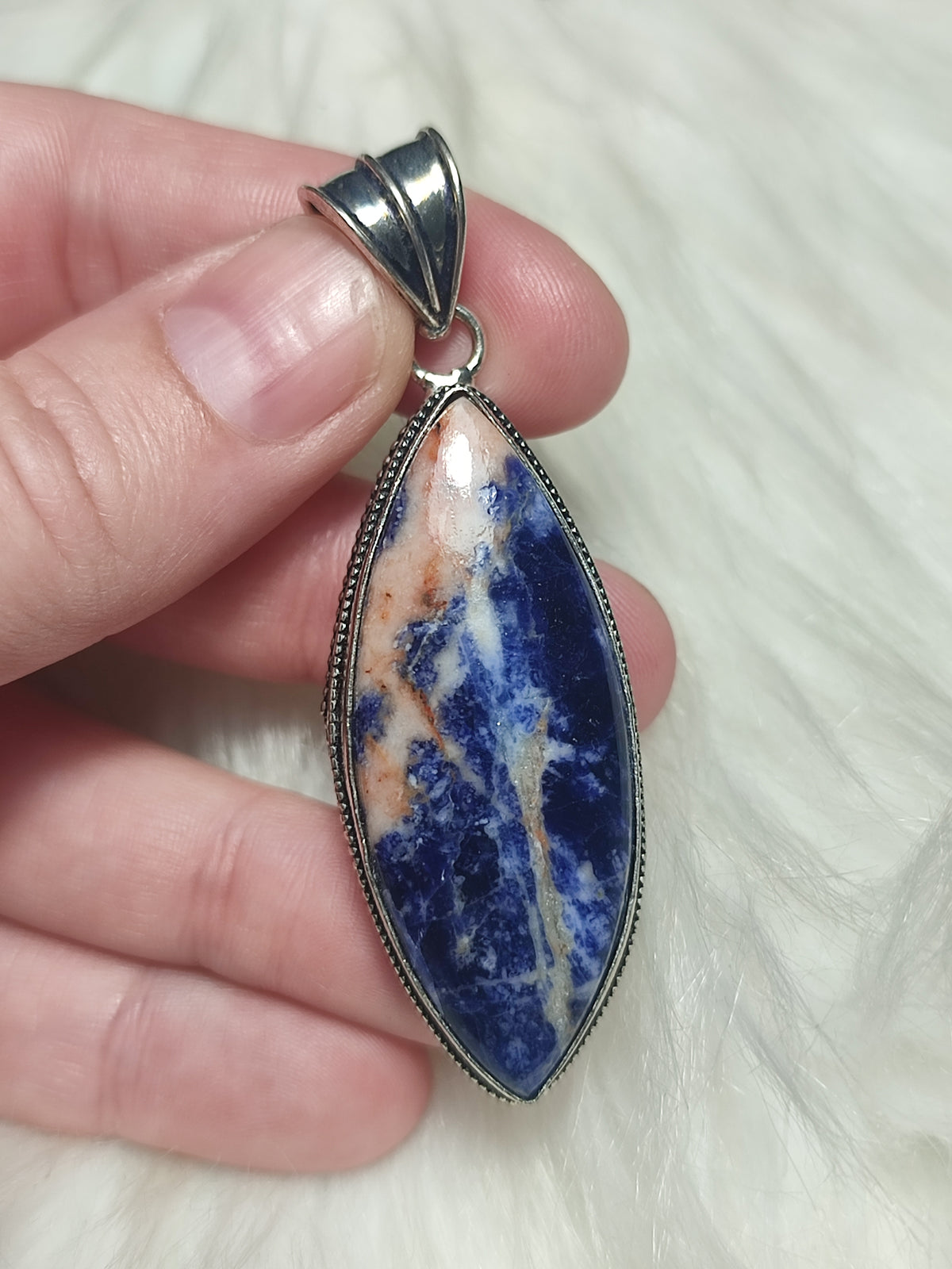 Colgante baño plata con sodalita n° 75