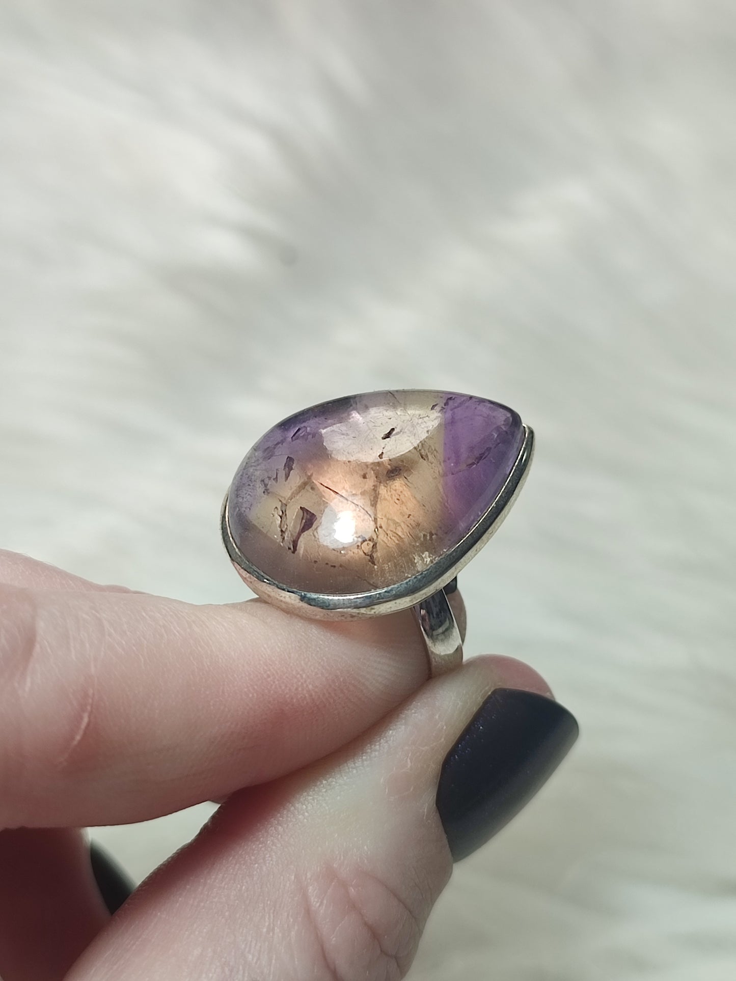 Anillo plata 925 con ametrino - ajustable n° 43