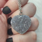 Collar en acero con corazón amatista - N°120