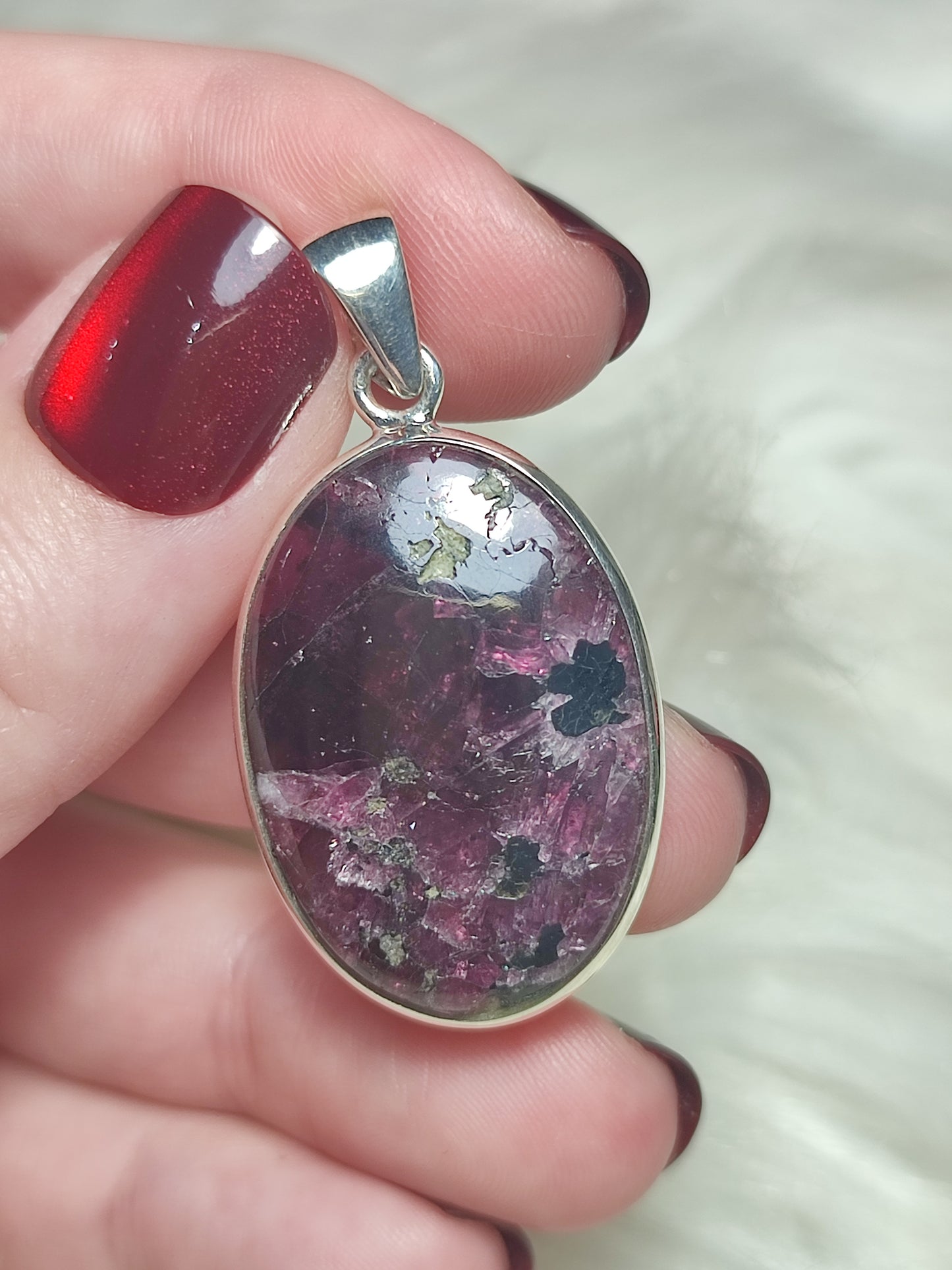 Colgante plata 925 con granate n°34