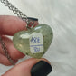 Collar en acero con corazón prehnita  - N°80