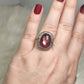 Anillo bisutería con mica morada - AJUSTABLE