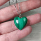 Colgante corazon en acero con malaquita n°73