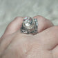 Anillo bisutería con cuarzo arcoiris- Ajustable  17 a 19 mm