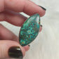 Anillo baño de plata y crisocola