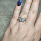 Anillo plata 925 con aguamarina alta calidad - ajustable n° 24
