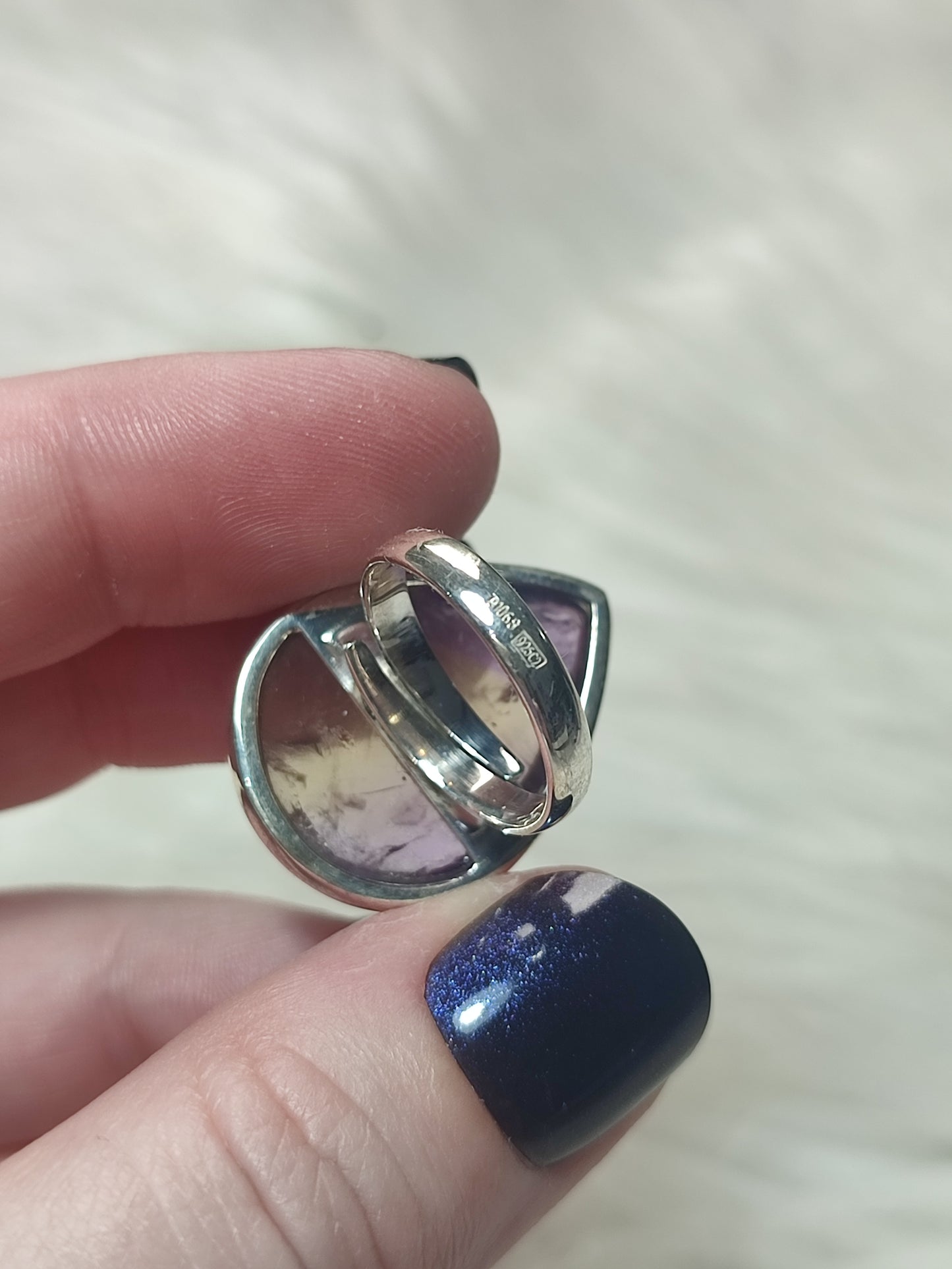 Anillo plata 925 con ametrino - ajustable n° 43