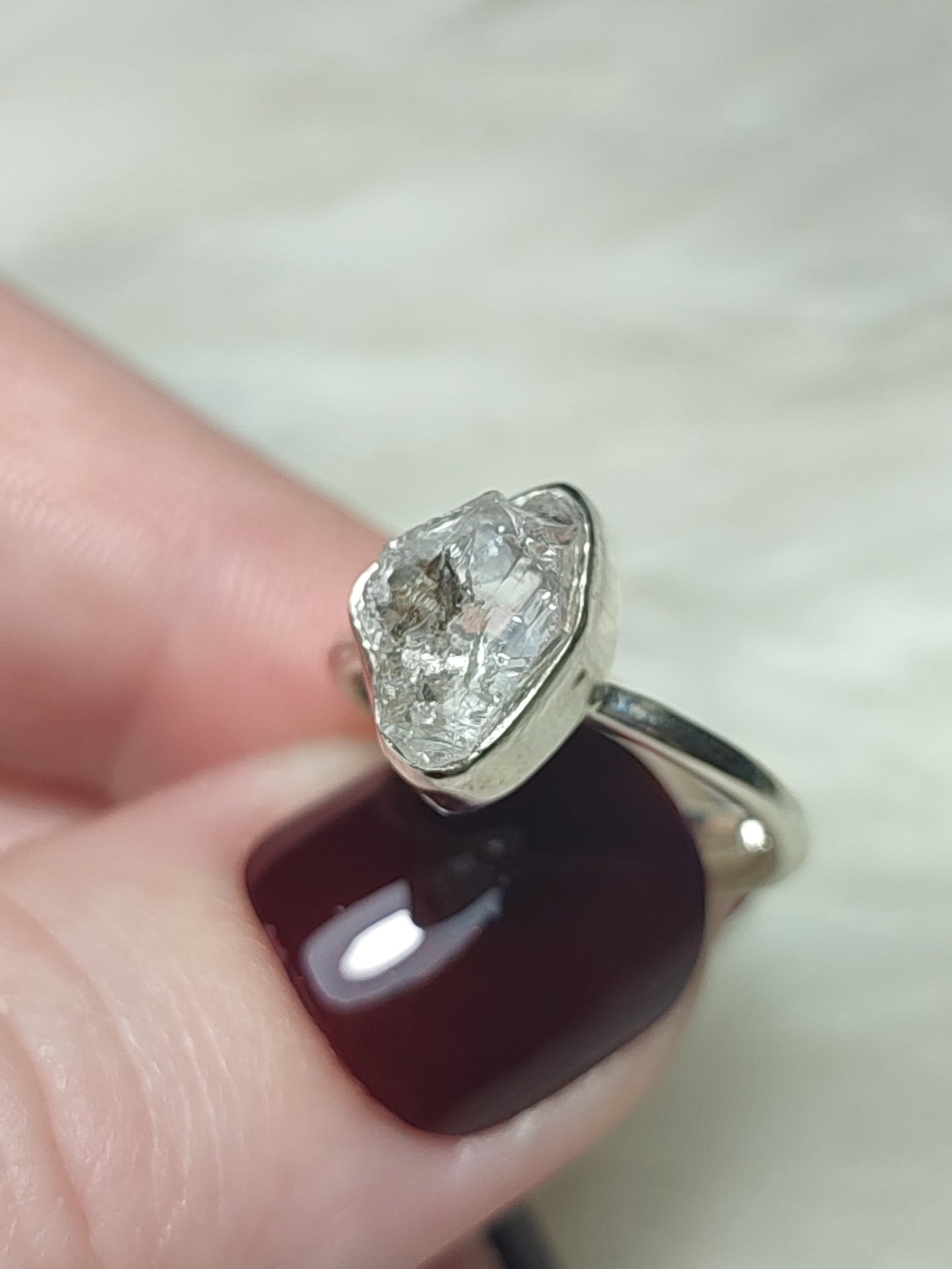 Anillo plata 925 con Diamante Herkimer Ajustable - VIDEO