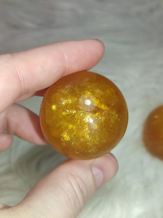 Esfera fluorita amarilla con mica