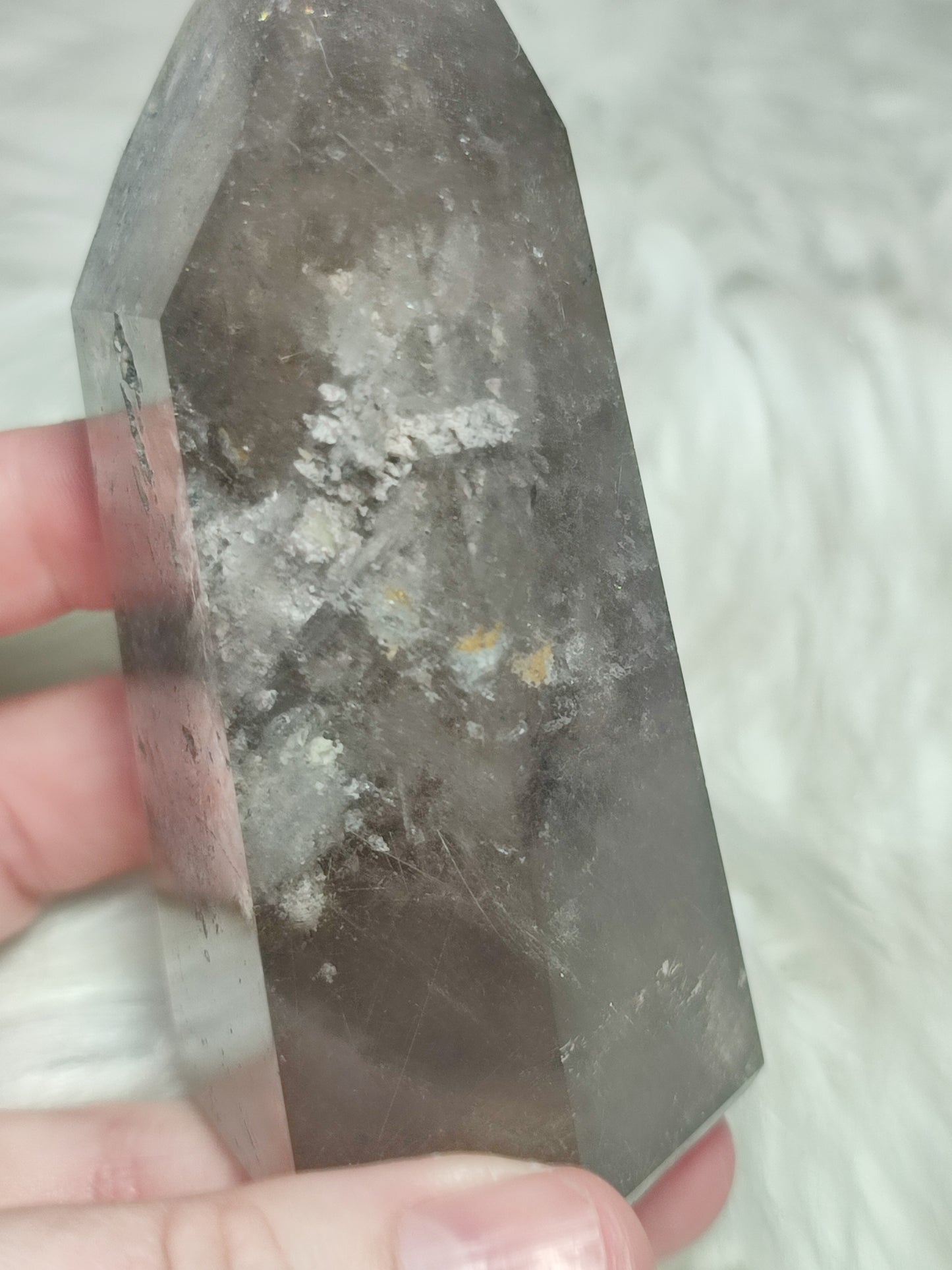 Punta cuarzo jardín y rutilo n°90