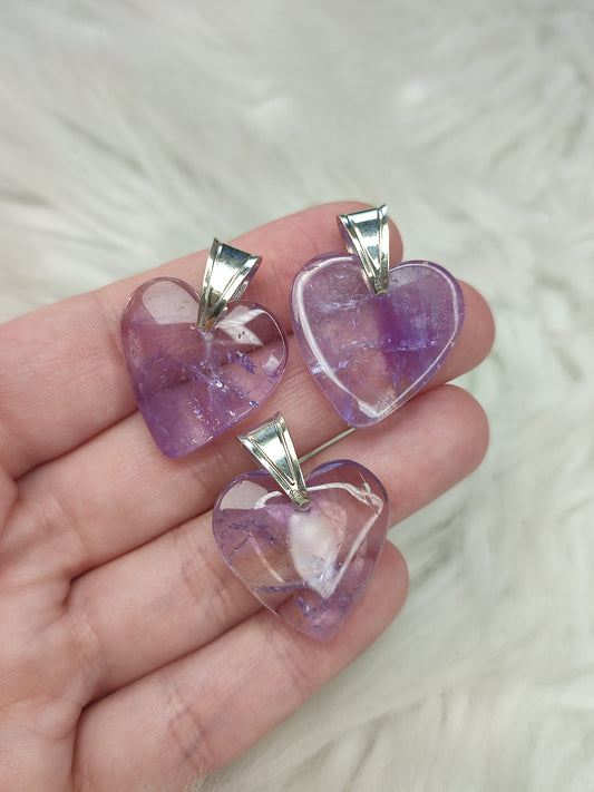 Colgante plata 925 y corazón amatista