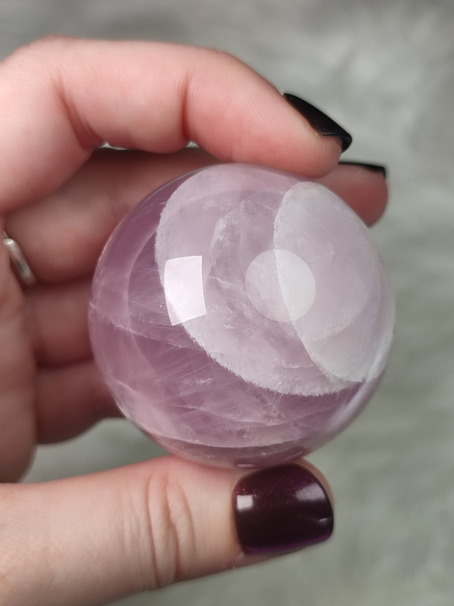 Esfera rosa cuarzo rosa Madagascar con star n°142 - Video