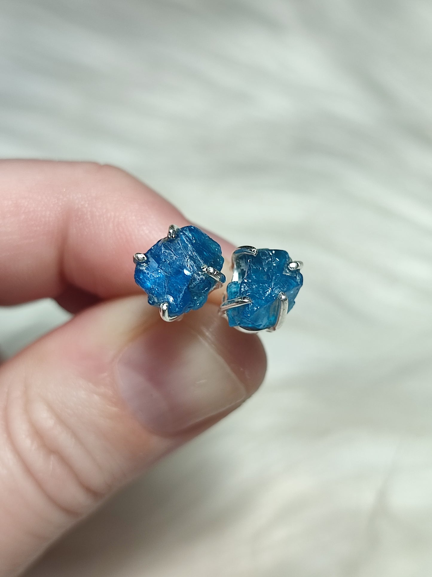 Pendientes plata 925 con mineral en bruto