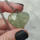 Collar en acero con corazón prehnita  - N°80