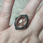 Anillo bisutería ajustable con cuarzo rutilo cobre - ver descripción