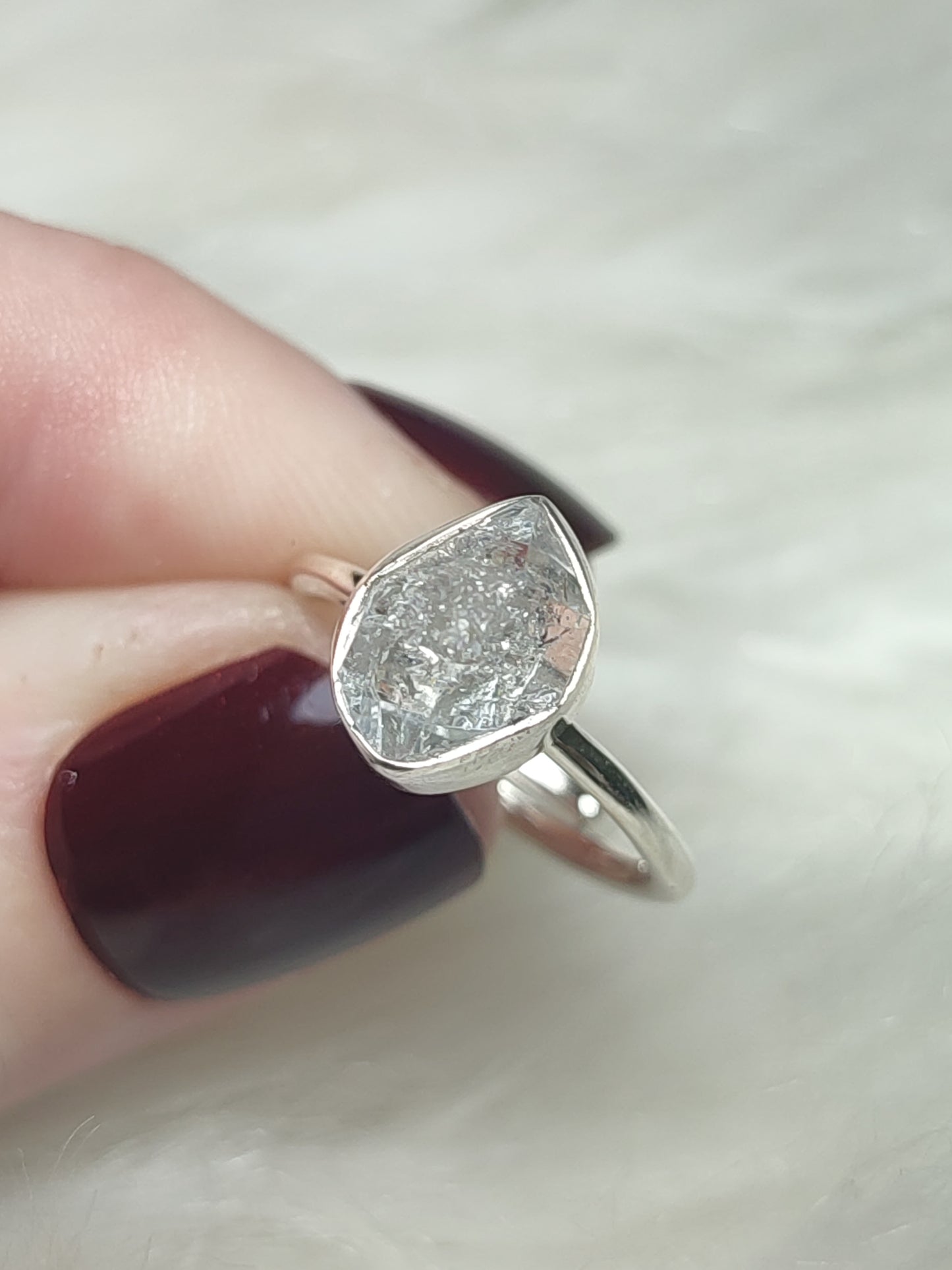 Anillo plata 925 con Diamante Herkimer Ajustable - VIDEO