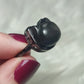 Anillo bisutería con obsidiana plateada - Ajustable  16 a 19 mm