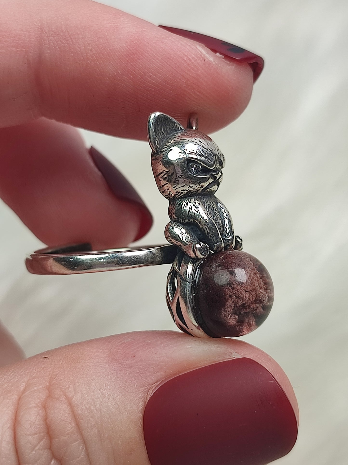 Anillo plata de ley 925 con cuarzo jardin chamanico n° 1