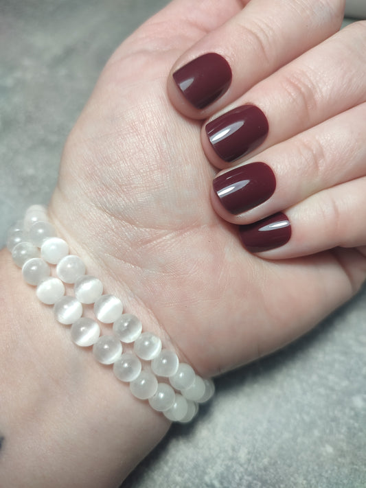 Pulsera elástica bolas 6 mm - Selenita