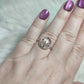 Anillo plata 925 con cuarzo turmalina- ajustable número 1